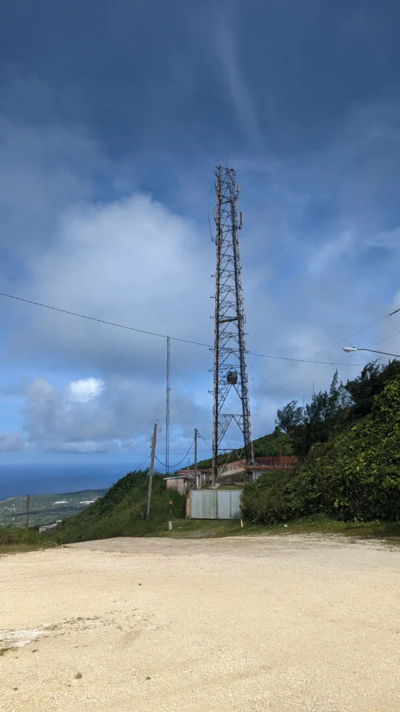 A cellphone tower atop Mt. Tapachau