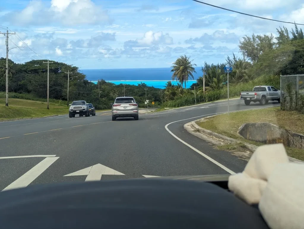 When the dark blue ocean meets the light blue lagoon.